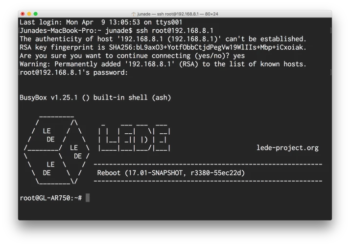 SSH to Router
